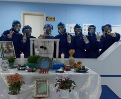 لحظه تحویل سال نو در بخش بستری #کرونا بیمارستان امام خمینی (ره) اردبیل