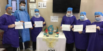 لحظه تحویل سال نو در اورژانس بیمارستان فاطمی اردبیل