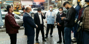 بازدید فرماندار اردبیل به همراه رئیس مرکز بهداشت شهرستان، مسئول و بازرسان بهداشت محیط شهرستان از روند اجرای دستورالعمل پیشگیری از #کروناویروس در مراکز تجاری و اماکن شهر اردبیل در روز اول گام دوم فاصله گذاری اجتماعی
