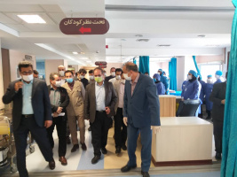 حضور سرپرست دانشگاه علوم پزشکی اردبیل به همراه اعضای هیئت رئیسه در روزعید سعیدفطر در شهرستان پارس آباد از بیمارستان شهدا و امام خمینی (ره) پارس آباد بخش های مختلف بیمارستان، مرکز غربالگری سرطان پارس آباد، پانسیون متخصصین جدید الاحداث و سایر بخشها