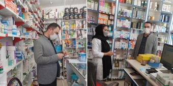 بازدید کارشناس نظارت بر درمان شبکه بهداشت و درمان شهرستان پارس آباد از داروخانه ها و مطب ها با هدف کنترل روند رعایت پروتکل های بهداشتی و فاصله گذاری اجتماعی