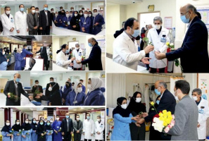 حضور سرپرست معاونت سیاسی، امنیتی و اجتماعی استانداری و مدیرکل امور اجتماعی و فرهنگی استانداری اردبیل در بیمارستان امام خمینی (ره) اردبیل و قدردانی از زحمات پرستاران بمناسبت روز پرستار
