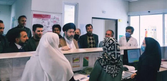 بازدید حجت الاسلام سید کاظم موسوی، نماینده مجلس و فرماندار شهرستان از بیمارستان امام خمینی (ره) نمین