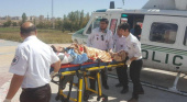 اعزام بیمار دچار سکته قلبی توسط بالگرد اورژانس از مشگین شهر به اردبیل