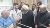 بازدید رئیس جمهور از مرکز سوانح و سوختگی بیمارستان امام خمینی (ره) اردبیل و عیادت از بیماران بستری در این مرکز