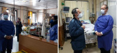بازدید رئیس دانشگاه علوم پزشکی استان از بخشهای مختلف مرکز کرونای بیمارستان امام خمینی (ره) اردبیل