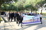 برگزاری همایش پیاده روی کارکنان دانشگاه علوم پزشکی اردبیل به مناسبت بزرگداشت هفته دفاع مقدس