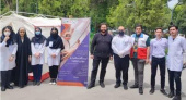 برپایی ایستگاه سلامت به مناسبت هفته ملی جمعیت در سطح شهر اردبیل
