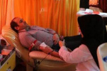 اجرای طرح اهدای خون با حضور اکیپ سیار سازمان انتقال خون در محوطه دانشگاه علوم پزشکی اردبیل