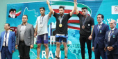 کسب عنوان قهرمانی مسابقات وزنه برداری قهرمانی کشور توسط رضا باغی، فرزند همکار دانشگاه
