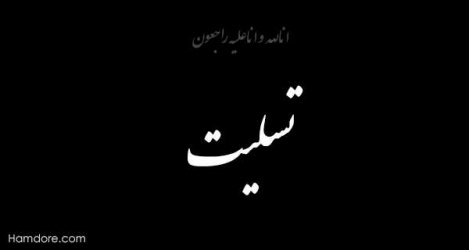 پیام تسلیت به همکار گرانقدر جناب آقای رضا صالحی