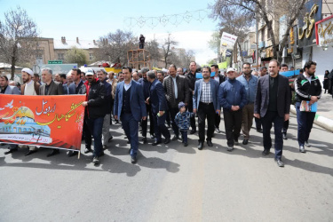 حضور دانشگاهیان علوم پزشکی اردبیل در راهپیمایی روز جهانی قدس